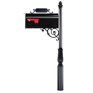 Contemporary Mailbox Post System With Standard Solar Box and Number Plate (C2-2112)