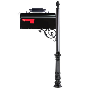 Contemporary Mailbox Post System With Larger Solar Box and Number Plate (C2-6124)