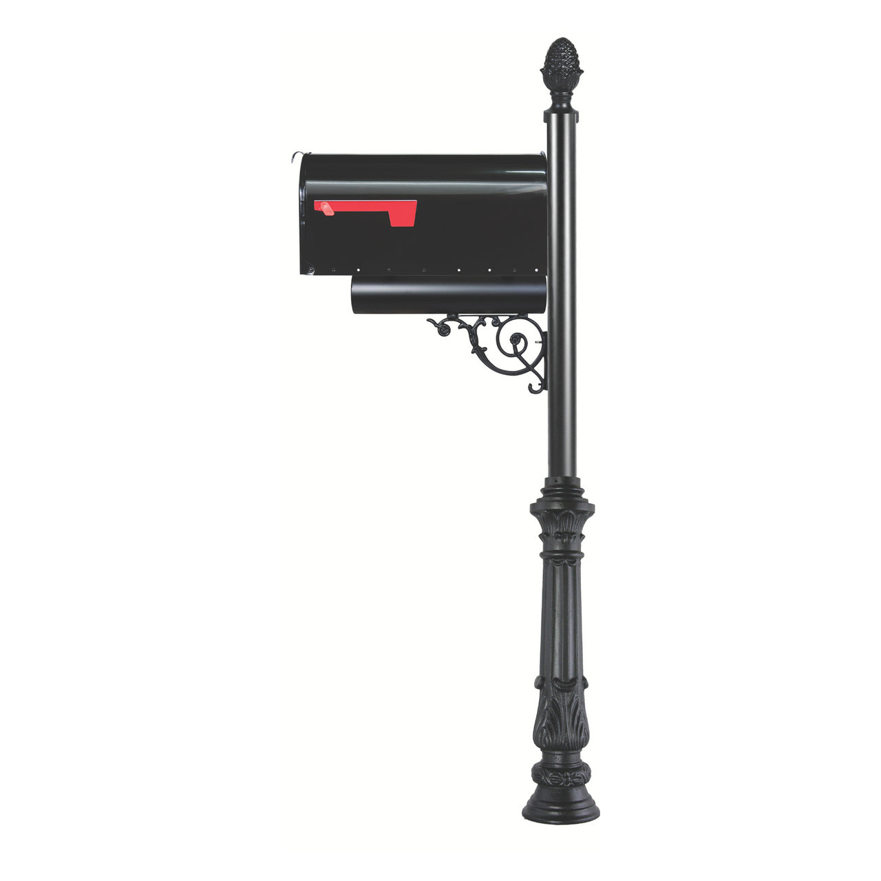 Custom Contempory Mailbox Post System with Wimberly Bracket and Large Solar Box (CS C2-6024-5)