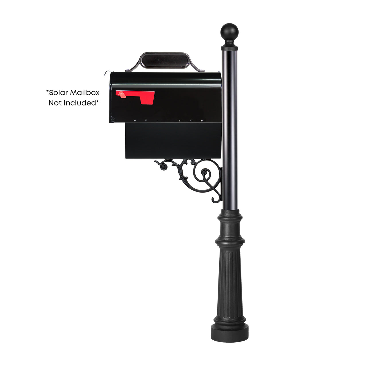 Contemporary Mailbox Post System With Large Newspaper Holder, Mailbox Not Included (D2-8208-7)