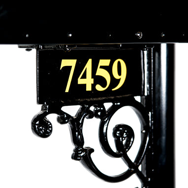 Essex Mailbox Bracket with 2" Gold Vinyl Numbers