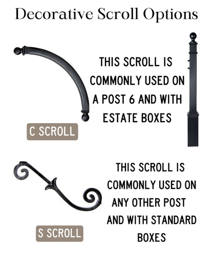 Estate Mailbox, Number Plate, & Scroll Bundle