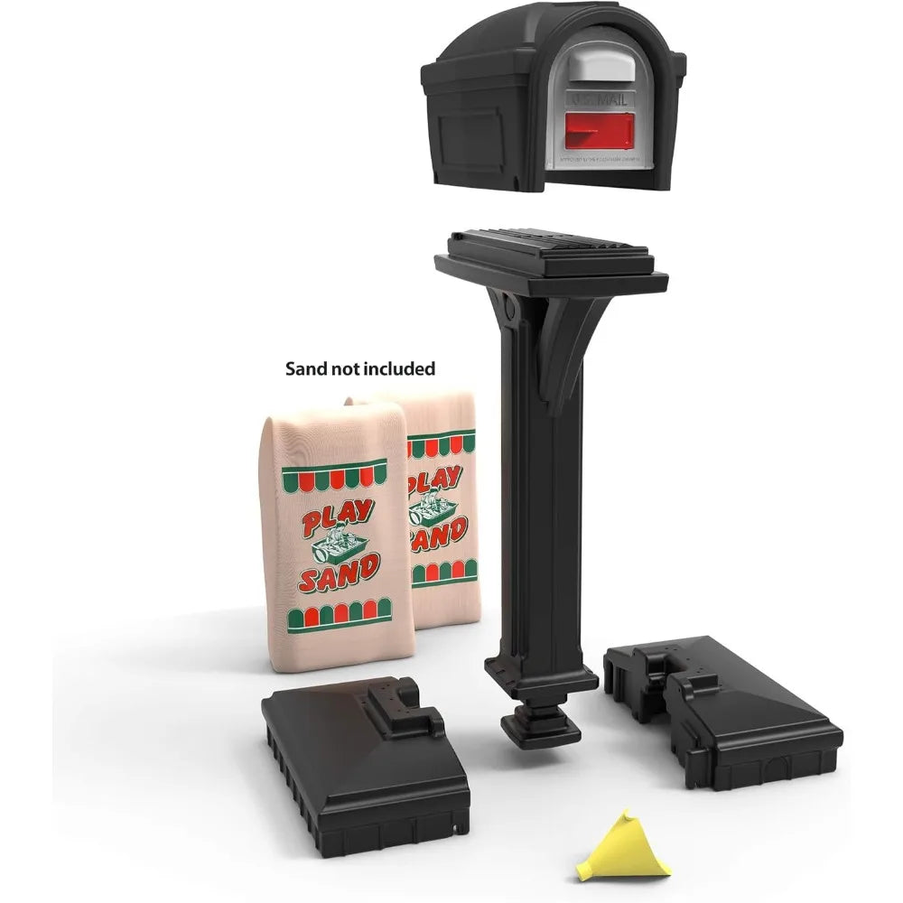 Simplay3 Polymer Post Mount Black Mailbox And Post